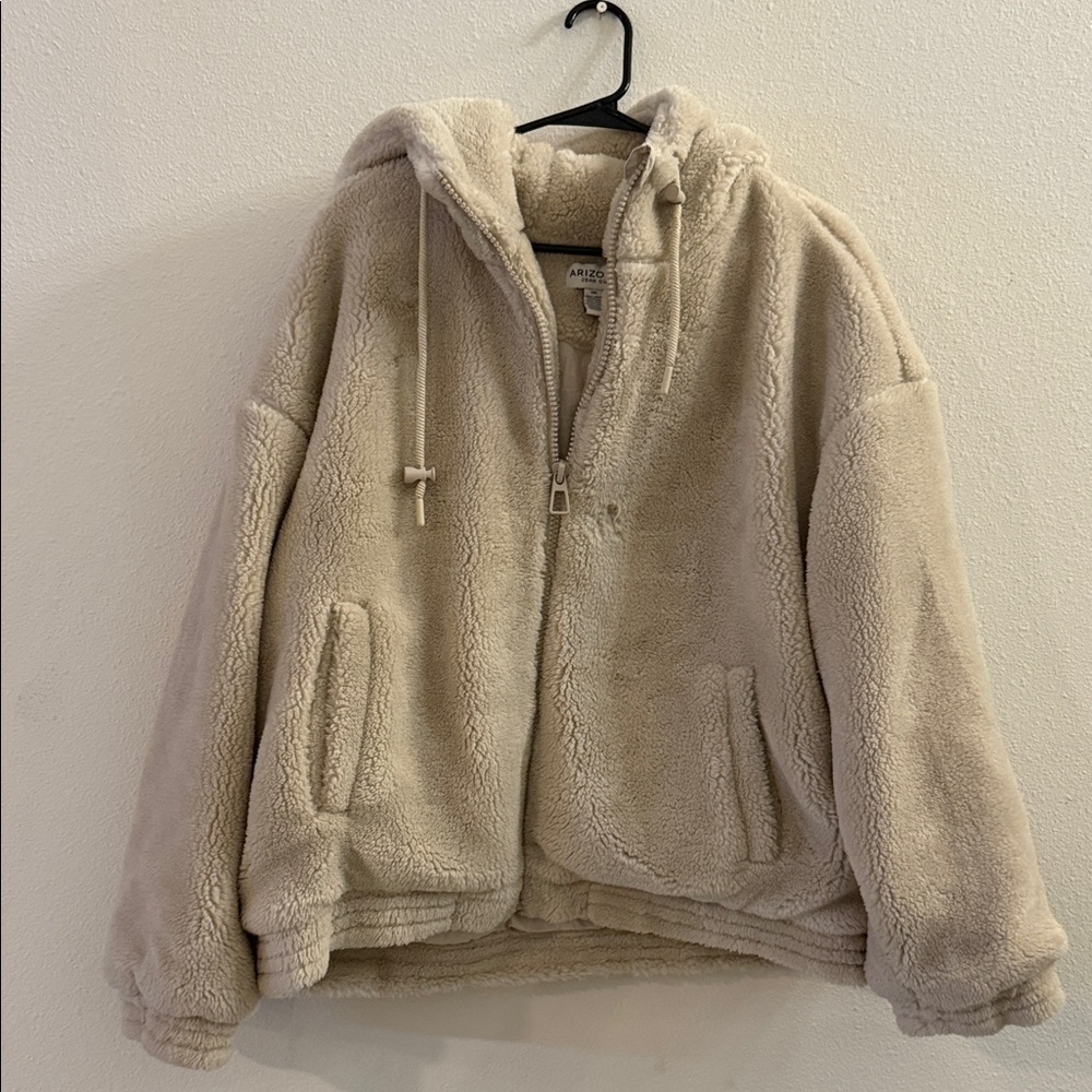 Arizona Jean Company Cream Fleece Jacket